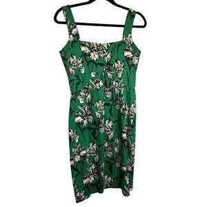 HOBBS LONDON Dress Women's 10 Green Flora Midi Sheath
